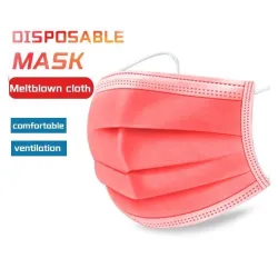 Wegwerp antibacteriële gezichts-/mondmaskers - 3 laags - roodMondmaskers