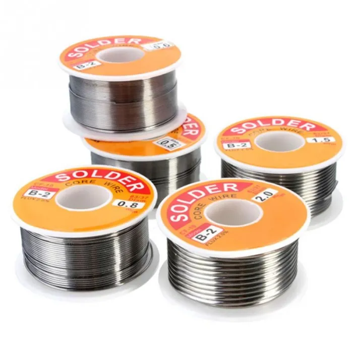 0,6/0,8/1/1,2 - 63/37 harskern - FLUX 2,0% - tindraad - soldeerdraad - 50g - 100gSolderen