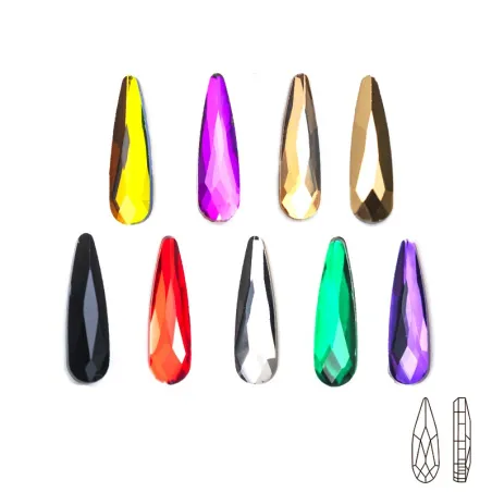 Veelkleurige kristallen traantjes - nageldecoratie - 20 stuksNagelstickers