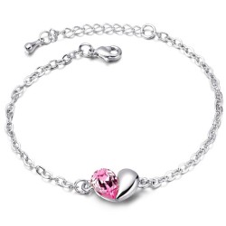 Silver bracelet - with a heart / crystalBracelets