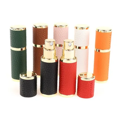 Leren parfumflesje - lege metalen houder - 5mlParfum