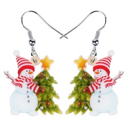 Kerst oorbellen - geëmailleerde sneeuwpoppen / kerstboomOorbellen