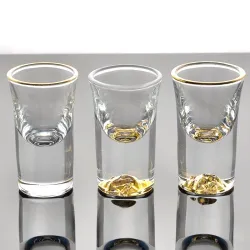 Glazen shotglaasjes - met gouden design - loodvrij - 10mlBar producten