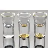 Glass glasses shots - with golden design - lead-free - 10mlBar supply