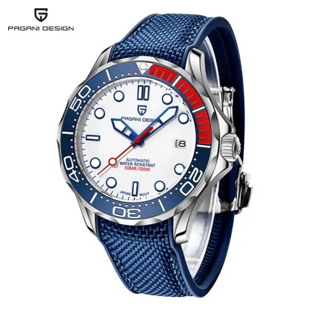 PAGANI DESIGN - modieus automatisch horloge - nylon band - witHorloges
