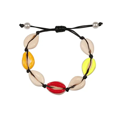 Armband van gevlochten touw - met schelpen - verstelbaarArmbanden