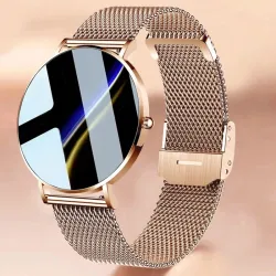 Elegante smartwatch - ultradun - 1,36" - AMOLED - HD-display - waterdicht - roestvrij stalen gaasbandSmart-Wear