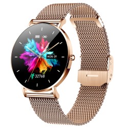 Elegante smartwatch - ultradun - 1,36" - AMOLED - HD-display - waterdicht - roestvrij stalen gaasbandSmart-Wear