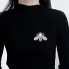 Zilveren broche in de vorm van een bij - met een parelBroches