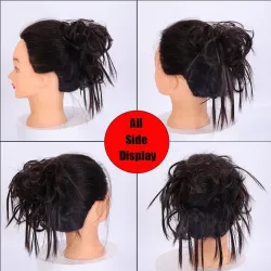 Nep knotje - elastische scrunchie met synthetisch haar - pruikPruiken