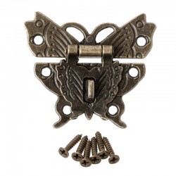 Bronzen antieke vlinder - grendel - dagschoot - meubelslotMeubels