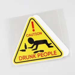 Decorative car sticker - CAUTION DRUNK PEOPLEStickers