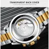 TEVISE - elegant automatisch horloge - edelstaal - waterdicht - zilver/blauwHorloges