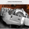 TEVISE - elegant automatisch horloge - edelstaal - waterdicht - zilver/blauwHorloges