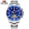 TEVISE - elegant automatisch horloge - edelstaal - waterdicht - zilver/blauwHorloges