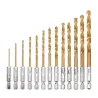Set spiraalboren - zeskantschacht HSS - titanium gecoat - 1,5 mm - 6,5 mm - 13 stuksBits & boren