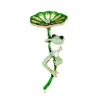 Broche met lotus / kikkerBroches