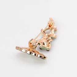 Broche met lotus / kikkerBroches
