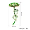 Broche met lotus / kikkerBroches