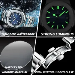 POEDAGAR - elegant quartz horloge - waterdicht - edelstaal - groenHorloges