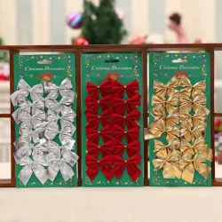 Decoratieve kerstboomstrikken - 12 stuksKerstmis