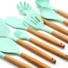 Siliconen keukengerei - met houten handvat - 11 stuksBestek