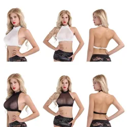 Sexy see through top - mesh short halterLingerie