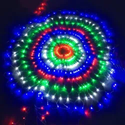 Kleurrijk pauwennet - LED-slingers - 3 MKerstmis