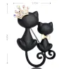 Moeder en dochter kat - kristallen kroon - brocheBroches