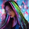 Gloeiend haar - haarspeld met kleurrijke lichtgevende LED-snarenPruiken