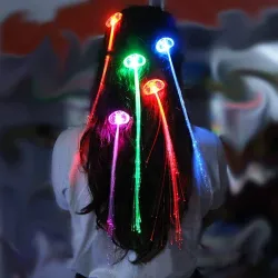 Gloeiend haar - haarspeld met kleurrijke lichtgevende LED-snarenPruiken