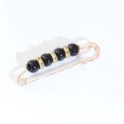 Elegante broche - veiligheidsspeld - met zwart/witte parels - 3 stuksBroches