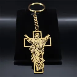 Jezus / kruis - metalen sleutelhangerSleutelhangers
