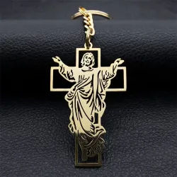 Jezus / kruis - metalen sleutelhangerSleutelhangers