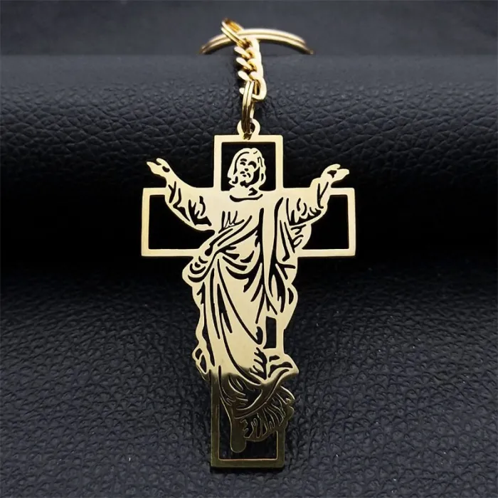 Jezus / kruis - metalen sleutelhangerSleutelhangers