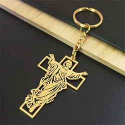 Jezus / kruis - metalen sleutelhangerSleutelhangers