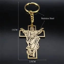 Jezus / kruis - metalen sleutelhangerSleutelhangers