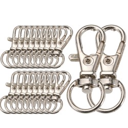 Metalen kreeft - draaisluiting - haken - clips - gesp - sleutelhanger - 20 stuksSleutelhangers