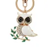 Zittend op de tak witte kristallen uil - sleutelhangerSleutelhangers