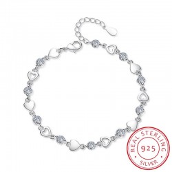 925 sterling zilver - hartjes/kristallen - armbandArmbanden
