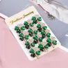 Vier kristalgroene bladeren - broche - set van 12 stuksBroches