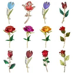Broche in de vorm van bloemen - rozen/tulpenBroches