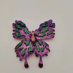 Kleurrijke vlinder / God of war - vergulde vintage brocheBroches