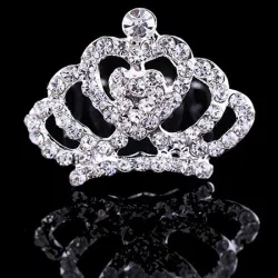 Kristallen kroon tiara - haarclipHaarspelden
