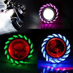 Motorcycle headlight - LED projector - single light - angel / devil eyesTurning lights