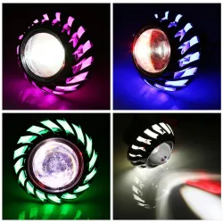 Motorcycle headlight - LED projector - single light - angel / devil eyesTurning lights