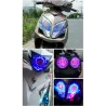 Motorkoplamp - LED-projector - enkel licht - engel / duivelsogenRichtingaanwijzers
