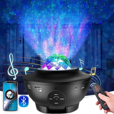 Sterrenhemelprojector - LED-nachtlampje - met luidspreker - BluetoothVerlichting