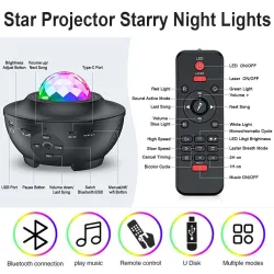 Sterrenhemelprojector - LED-nachtlampje - met luidspreker - BluetoothVerlichting