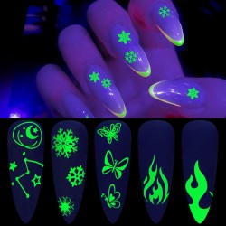 Decoratieve lichtgevende nagelstickersNagelstickers